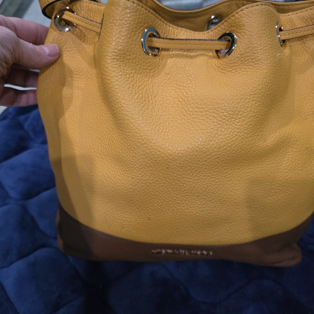 Michael Kors Mustard and Brown Shoulder Bag